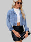 Pocketed Button Up Dropped Shoulder Denim Jacket nicholesgifts