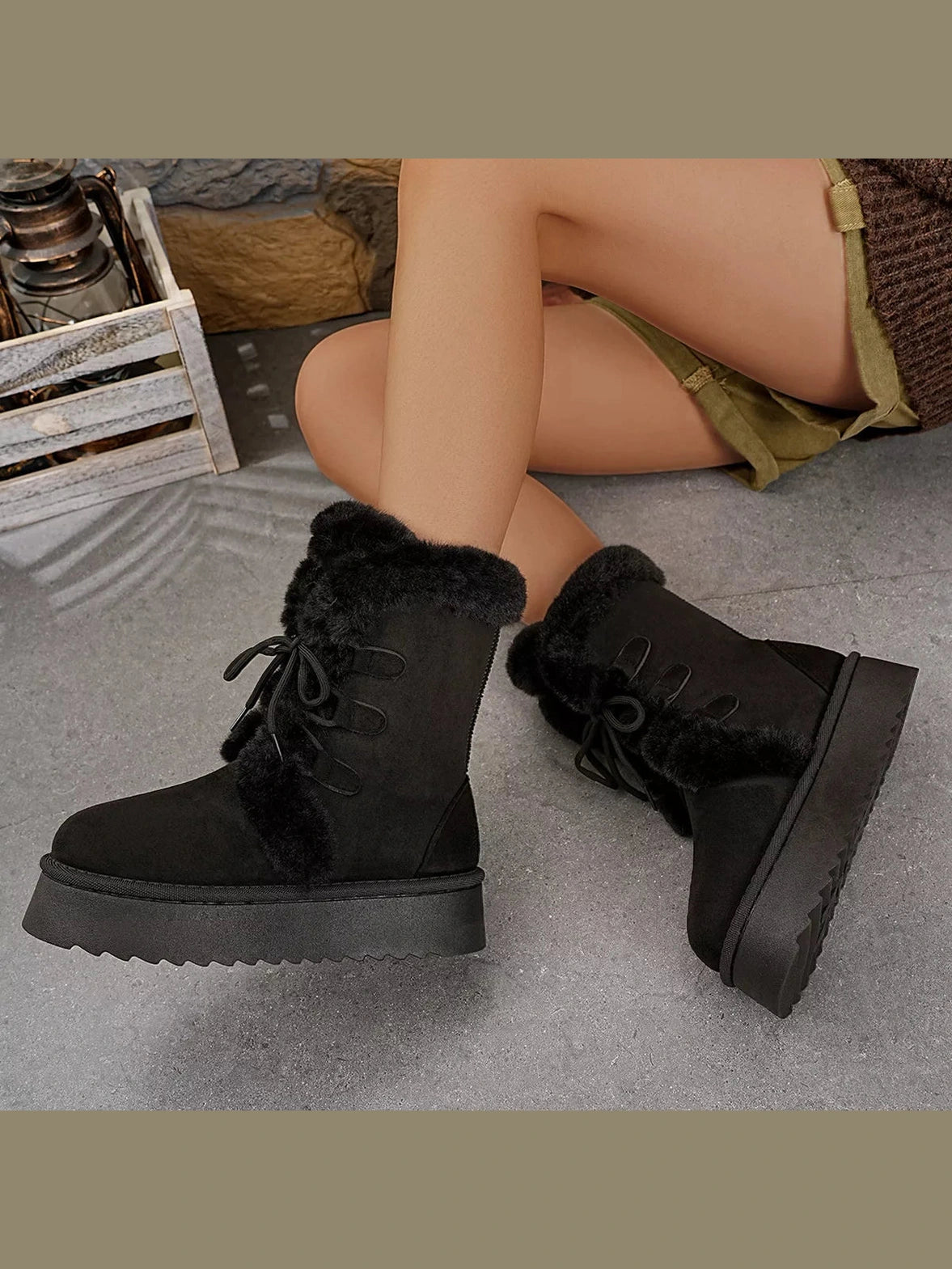 Round Toe Platform Boots Trendsi