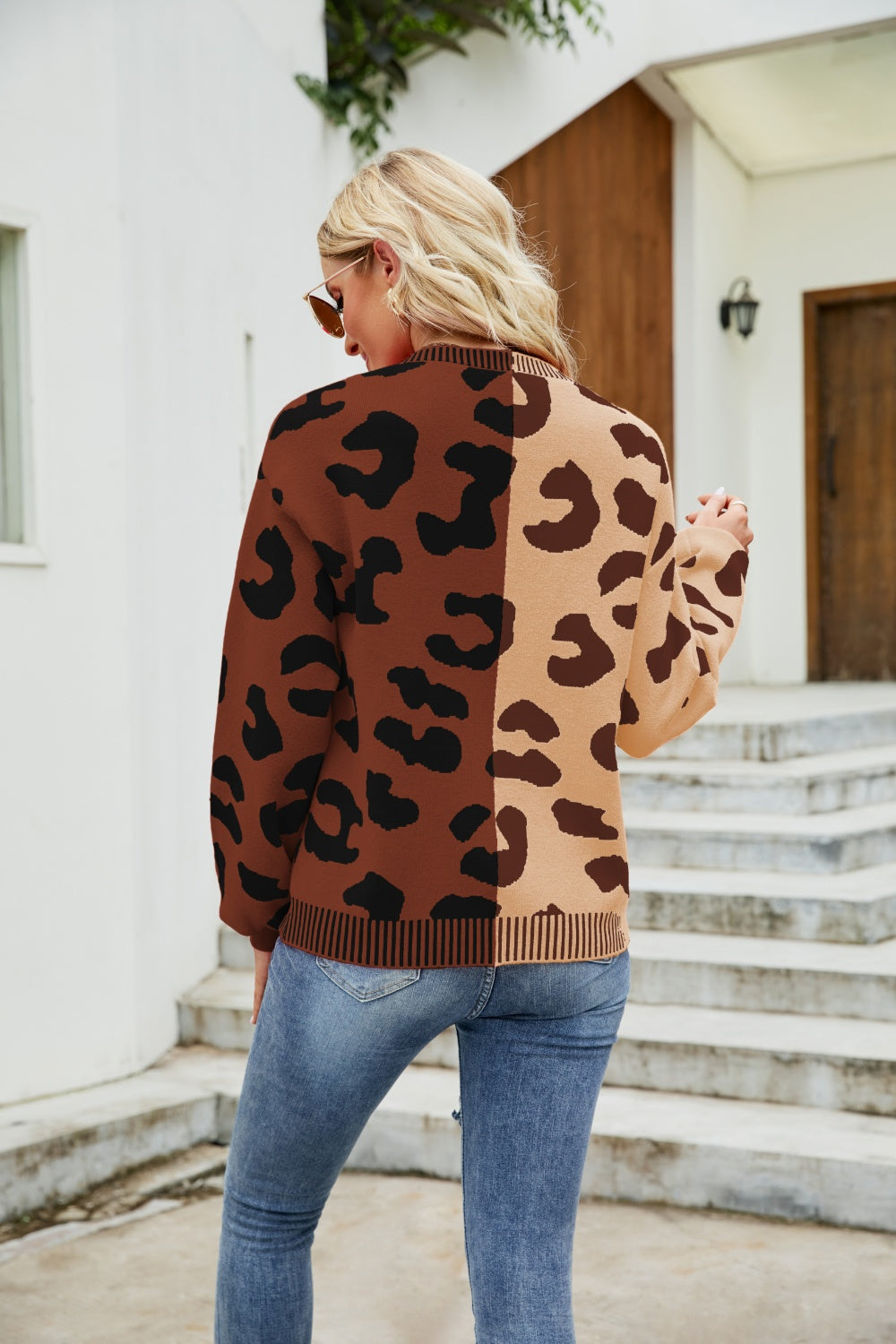 Leopard Button Up Dropped Shoulder Cardigan nicholesgifts