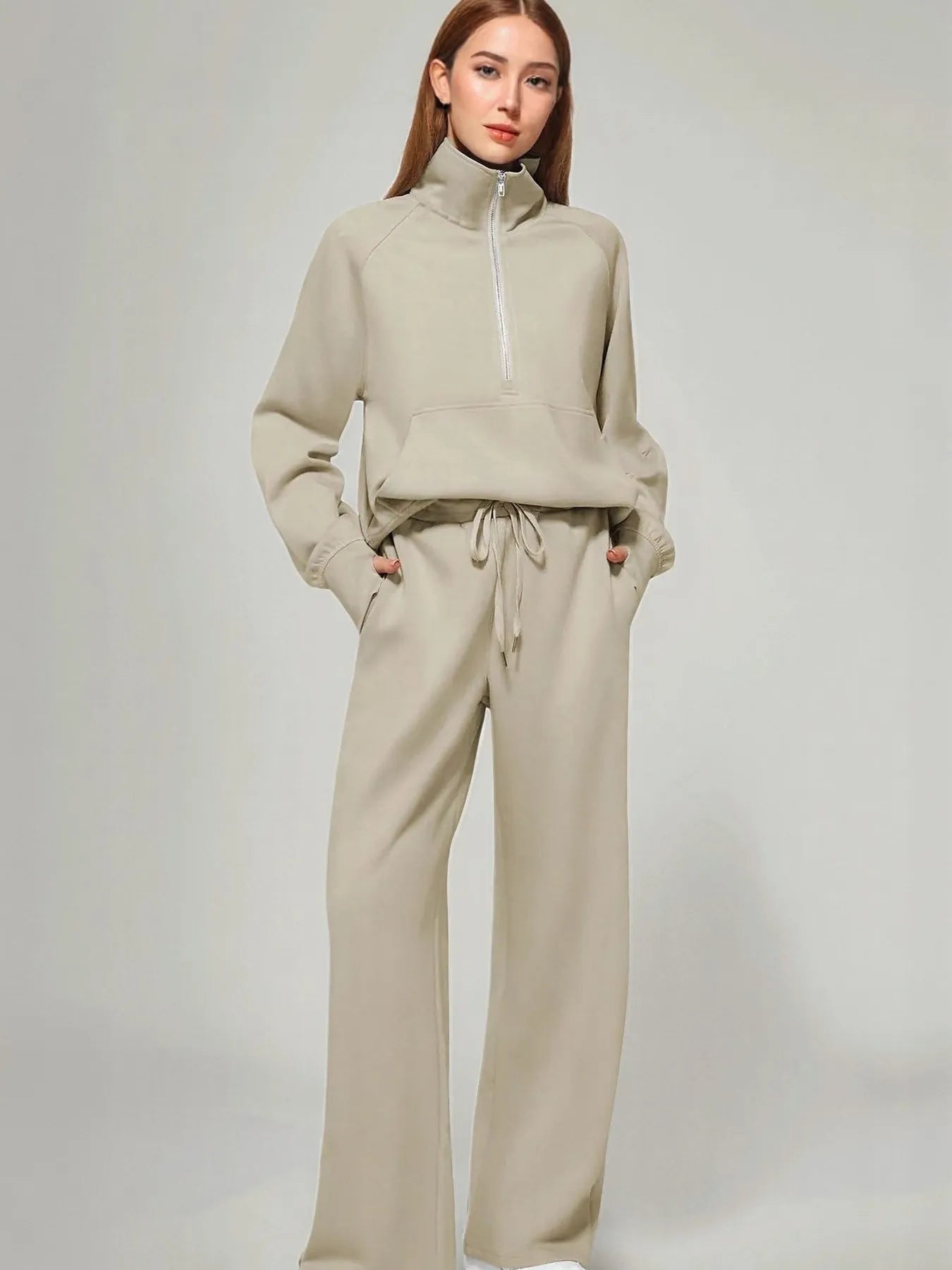 Half Zip Long Sleeve Top and Pants Set NicholesGifts