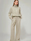 Women Half Zip Long Sleeve Top and Pants Set nicholesgifts