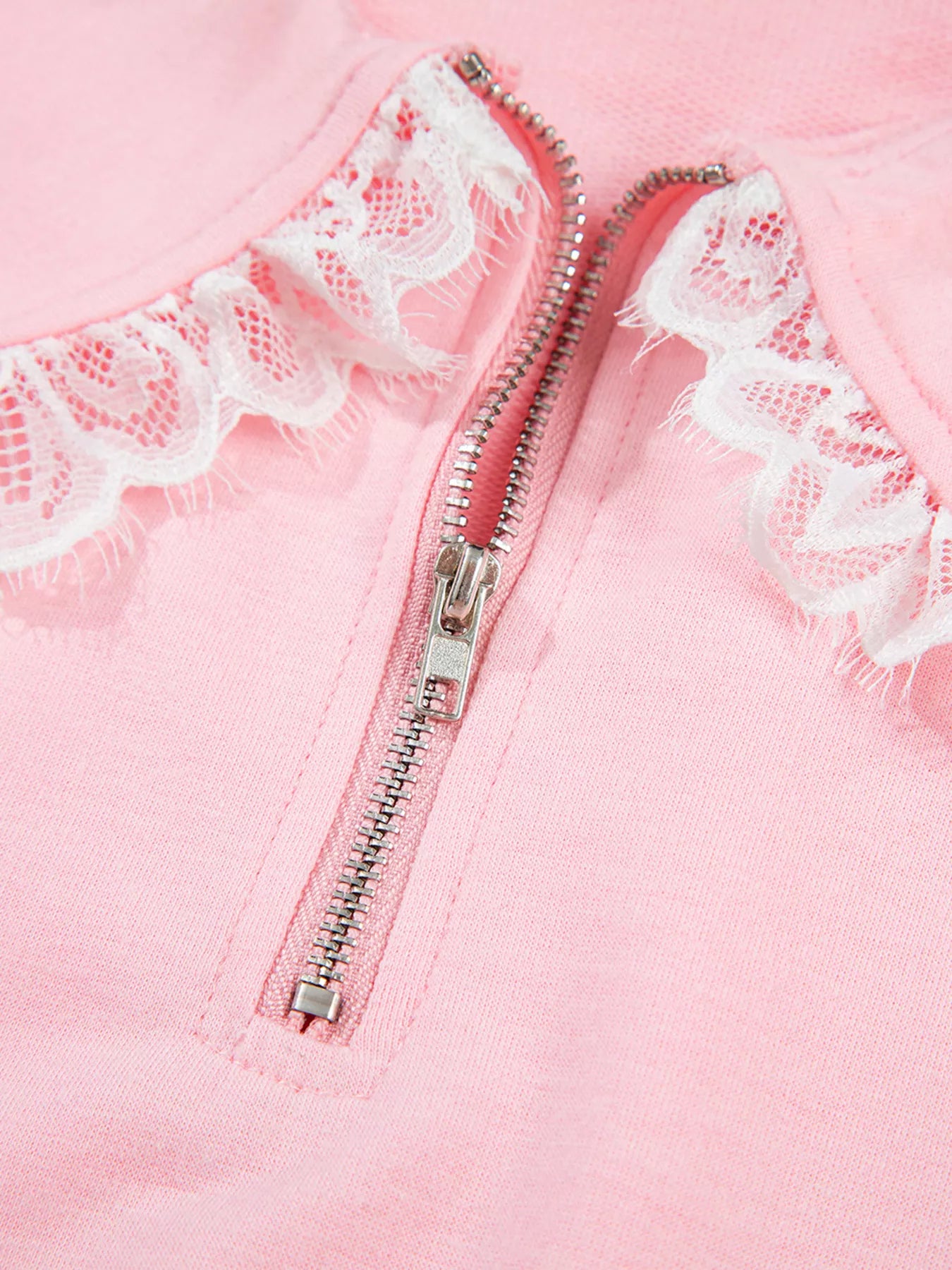 Peter Pan Lace Embellished Neck Sweatshirt and Skirt Two Piece Set NicholesGifts