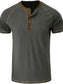 Men's Contrast Trim Henley Polo Shirt nicholesgifts