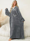 Pocketed Contrast Long Sleeve Hooded Lounge Dress nicholesgifts