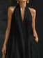 Halter Neck Maxi Dress with Pockets nicholesgifts