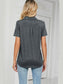 Women Johnny Collar Short Sleeve Blouse nicholesgifts