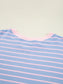 Women Stripe Oversize Contrast Trim Drop Shoulder Sweatshirt nicholesgifts