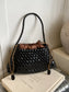Drawstring Woven Shoulder Bag nicholesgifts