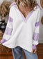 Color Block Striped Johnny Collar Sweatshirt nicholesgifts