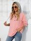 Women Drawstring Striped Long Sleeve Hoodie nicholesgifts
