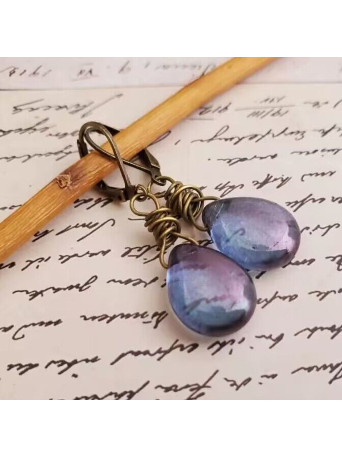 Alloy Gemstone Drop Earrings nicholesgifts