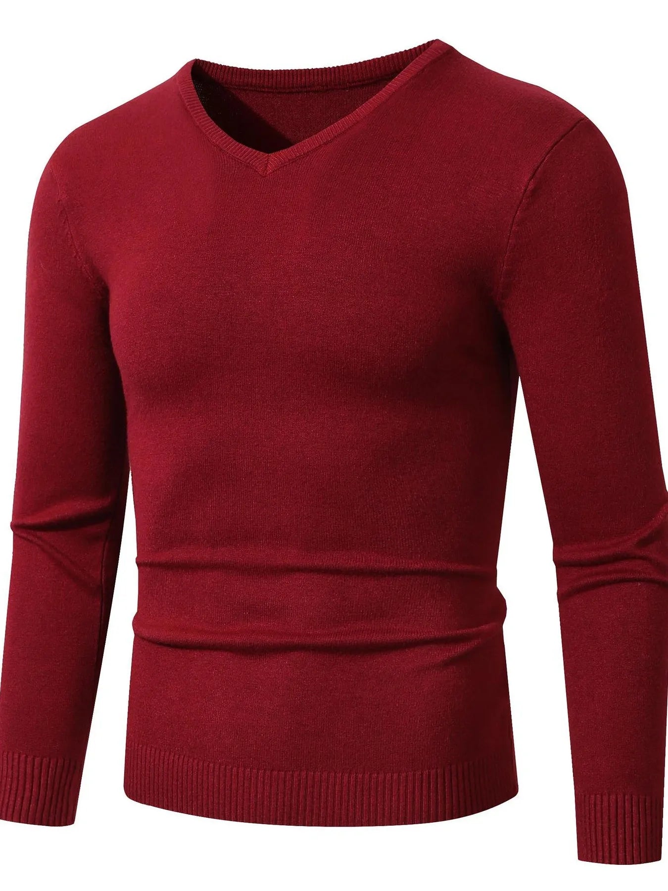 Men's Plus Size Ribbed Hem Long Sleeve Sweater NicholesGifts