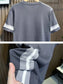 Men's Full Size Contrast Shoulder Stripes Round Neck T-Shirt Plus Size nicholesgifts