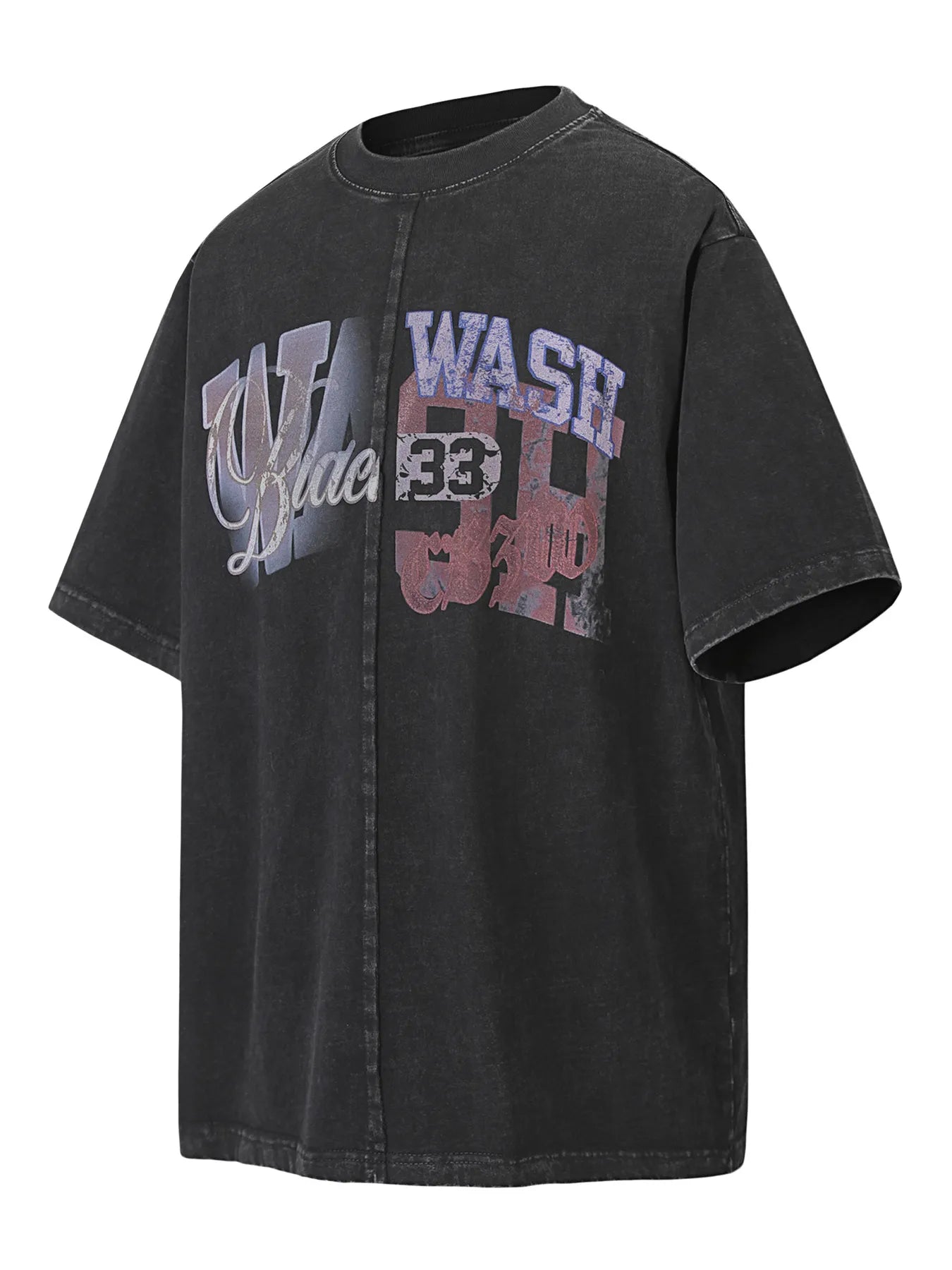 Men's Vintage Washed Letter Graphic T-Shirt NicholesGifts