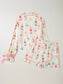 Bow Printed Collared Neck Top and Drawstring Shorts Lounge Set nicholesgifts