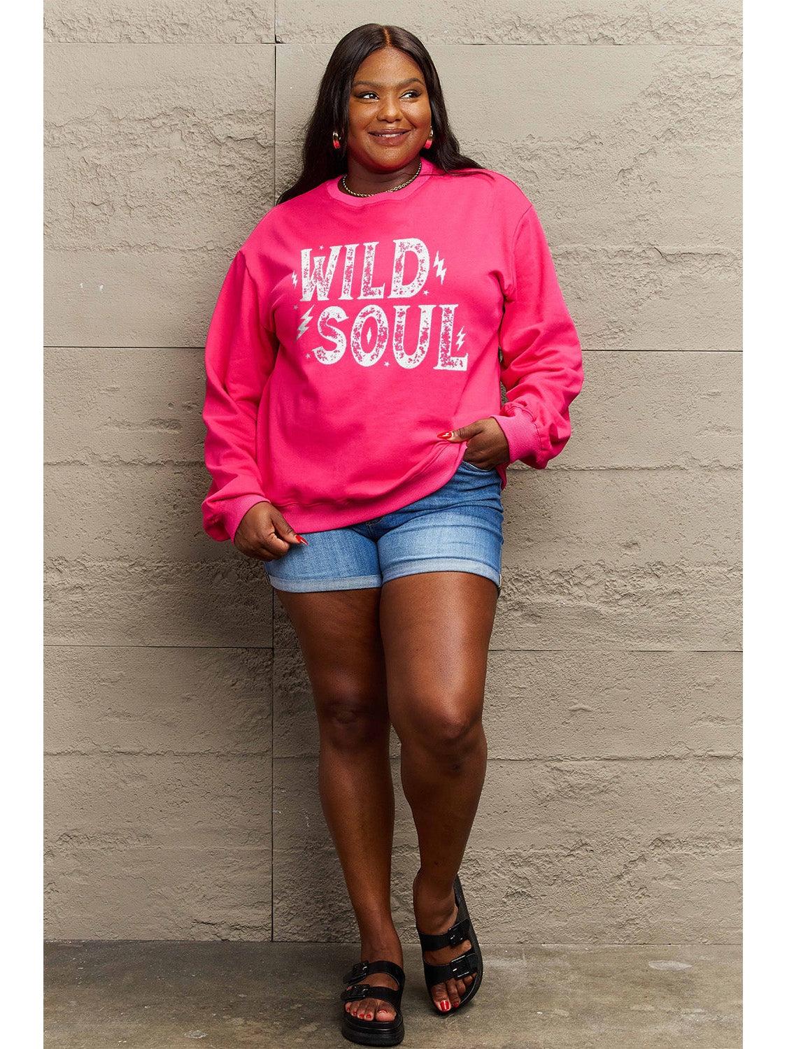 Simply Love Full Size WILD SOUL Graphic Sweatshirt nicholesgifts