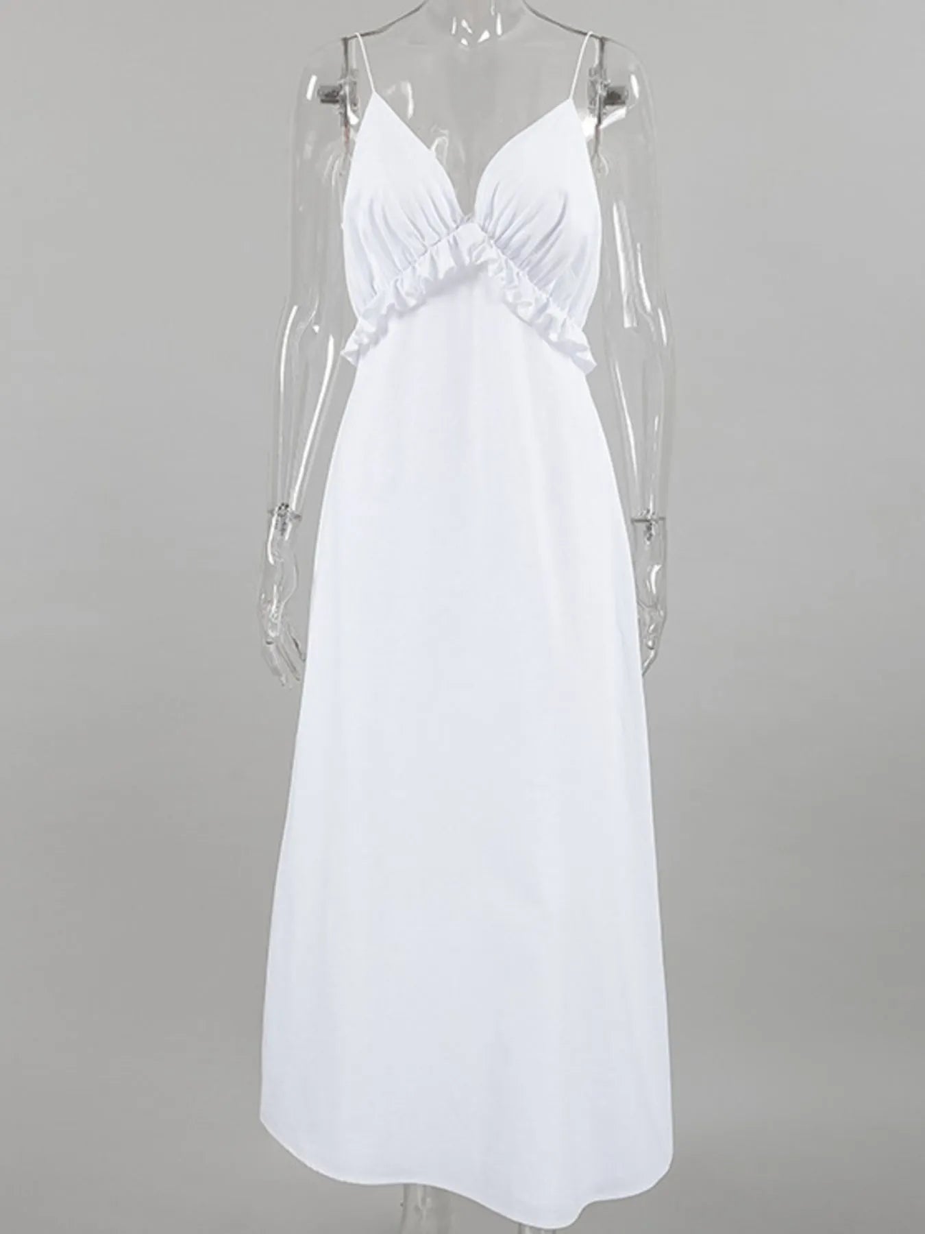 Ruffled V-Neck Maxi Dress Trendsi