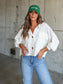 Ribbed Collared Neck Button Up Jacket nicholesgifts