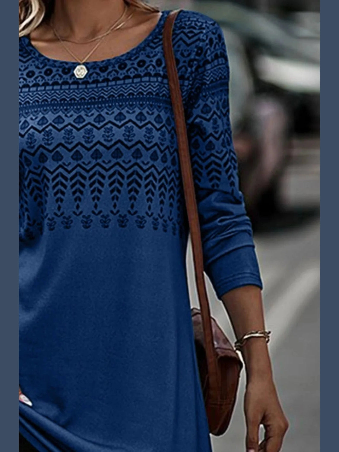 Printed Round Neck Long Sleeve T-Shirt NicholesGifts