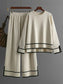 High-Low Round Neck Top and Pants Sweater Set nicholesgifts