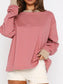 Striped Oversized Round Neck Sweatshirt nicholesgifts