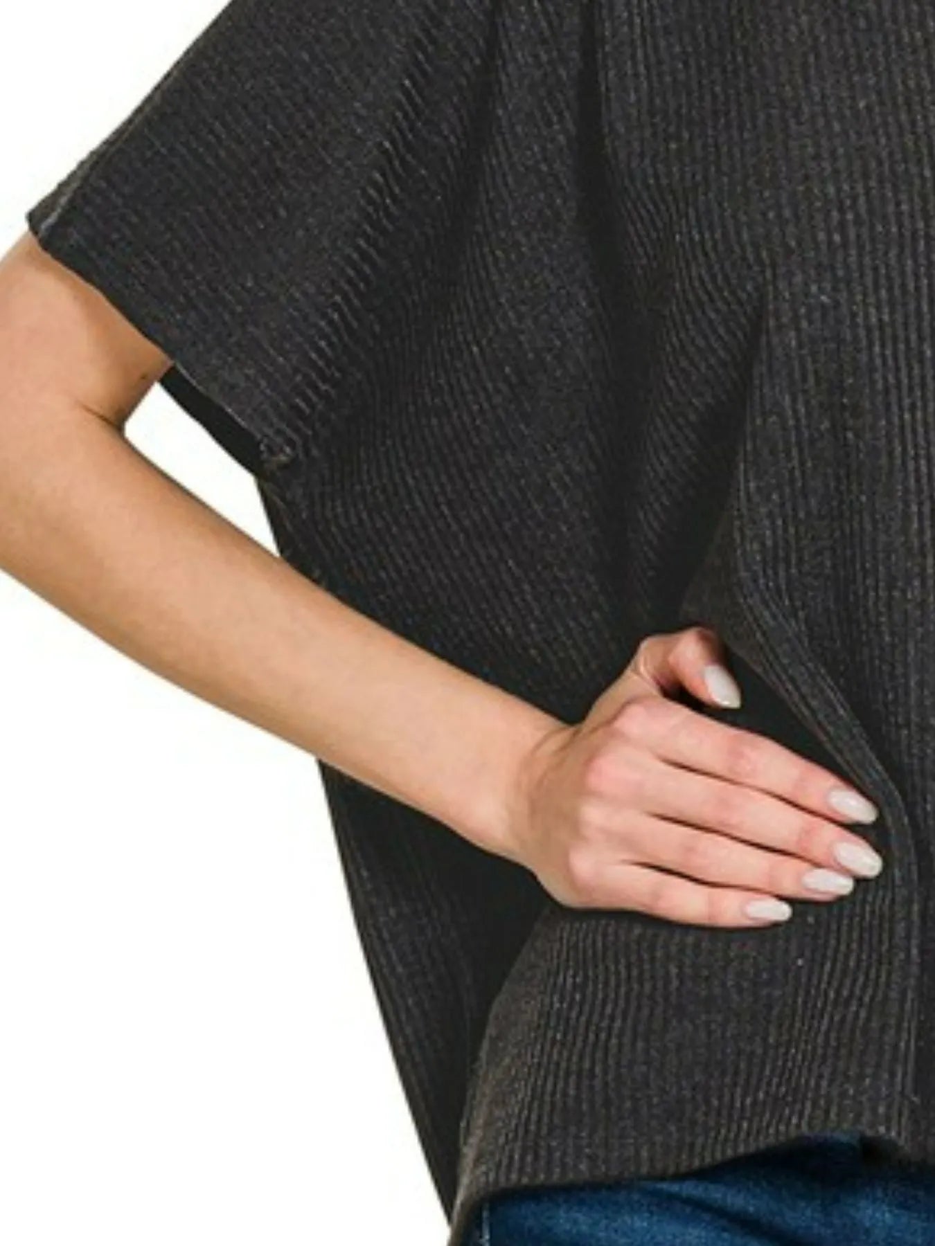 Zenana Ribbed Round-Neck Short-Sleeve Knit Top NicholesGifts