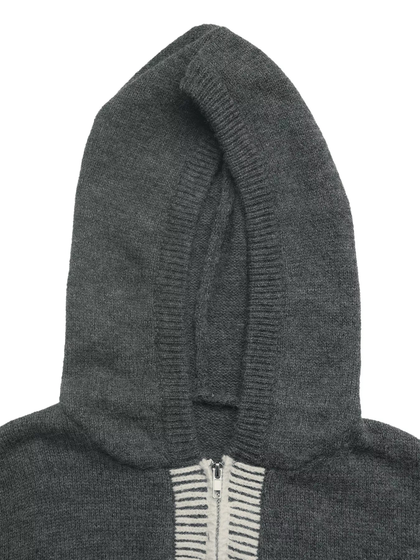 Contrast Trim Quarter Zip Hooded Sweater
