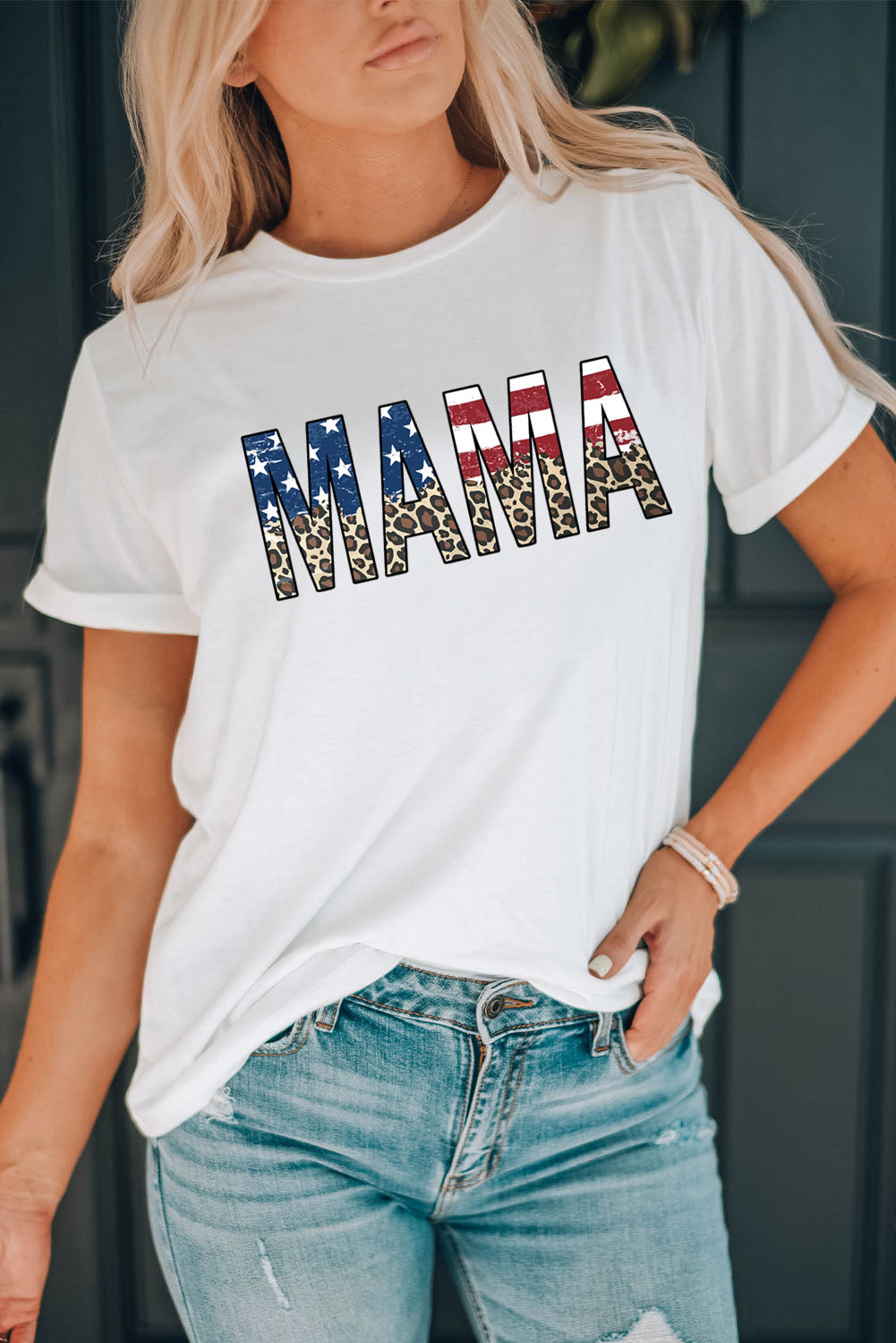 MAMA Round Neck Short Sleeve T-Shirt nicholesgifts