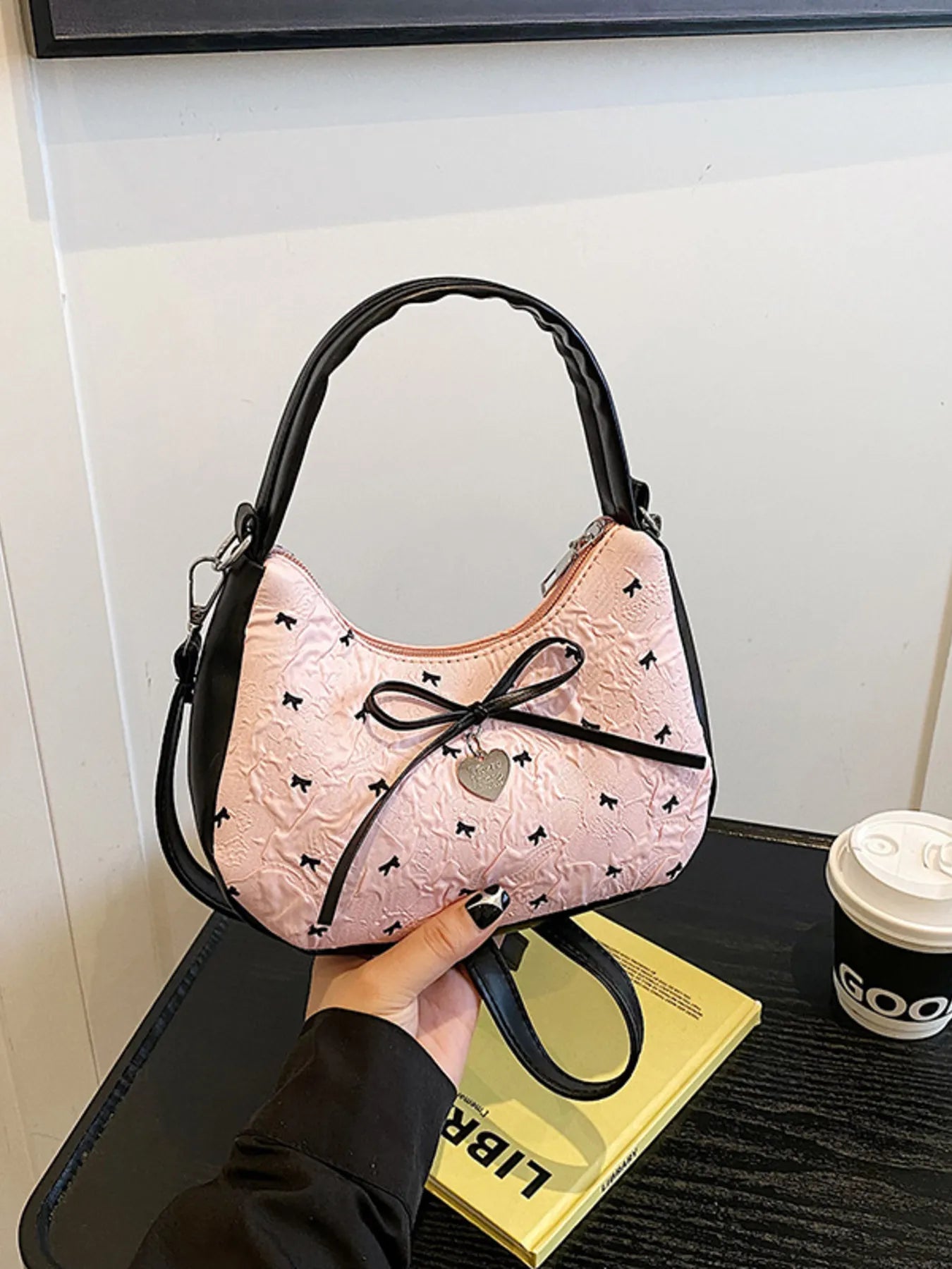 Printed Bow Shoulder Bag Trendsi