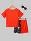 Children's Spider Round Neck Short Sleeve T-Shirt and Pants Set nicholesgifts