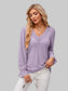 Applique V-Neck Flounce Sleeve T-Shirt nicholesgifts
