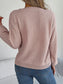 Cable-Knit Round Neck Long Sleeve Sweater nicholesgifts