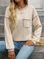 Casual Pocket Detail Long Sleeve T-Shirt nicholesgifts
