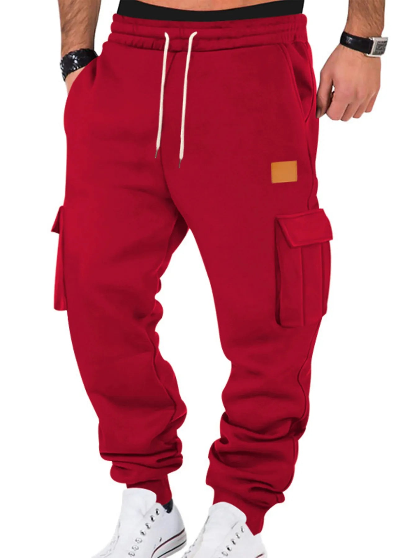 Men's Full Size Drawstring Cargo Jogger Pants Plus Size nicholesgifts