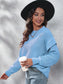 Ruffled Round Neck Dropped Shoulder Sweater Trendsi