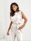 Slit Ruched Top and Wide Leg Pants Set nicholesgifts