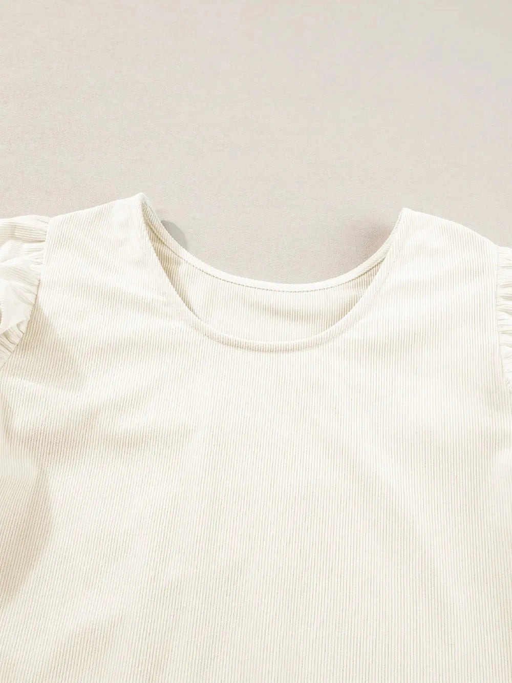 Ruffled Round Neck Flounce Sleeve Top NicholesGifts