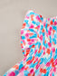 Ruffled Printed Notched Cap Sleeve Blouse nicholesgifts
