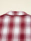 Plaid Long Sleeve Shirt and Drawstring Shorts Lounge Set nicholesgifts