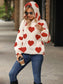 Women Fuzzy Heart Pocketed Dropped Shoulder Hoodie nicholesgifts