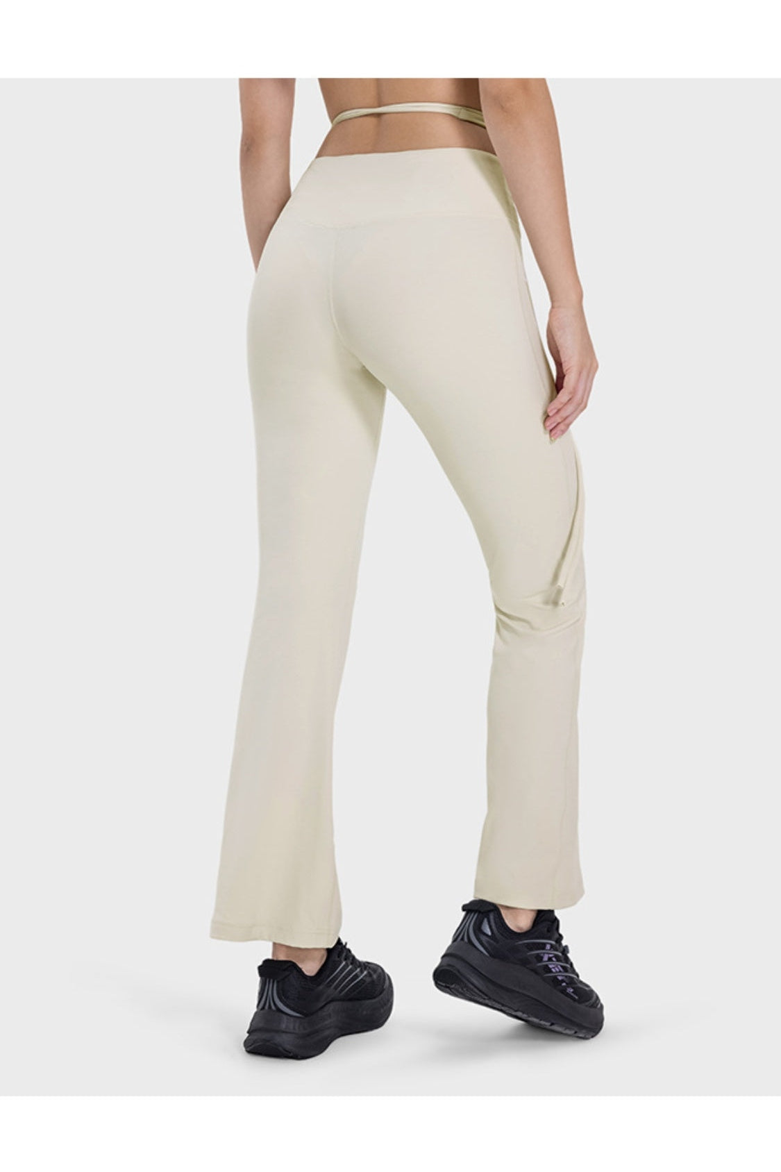 Women Tied Mid-Rise Waist Active Pants nicholesgifts