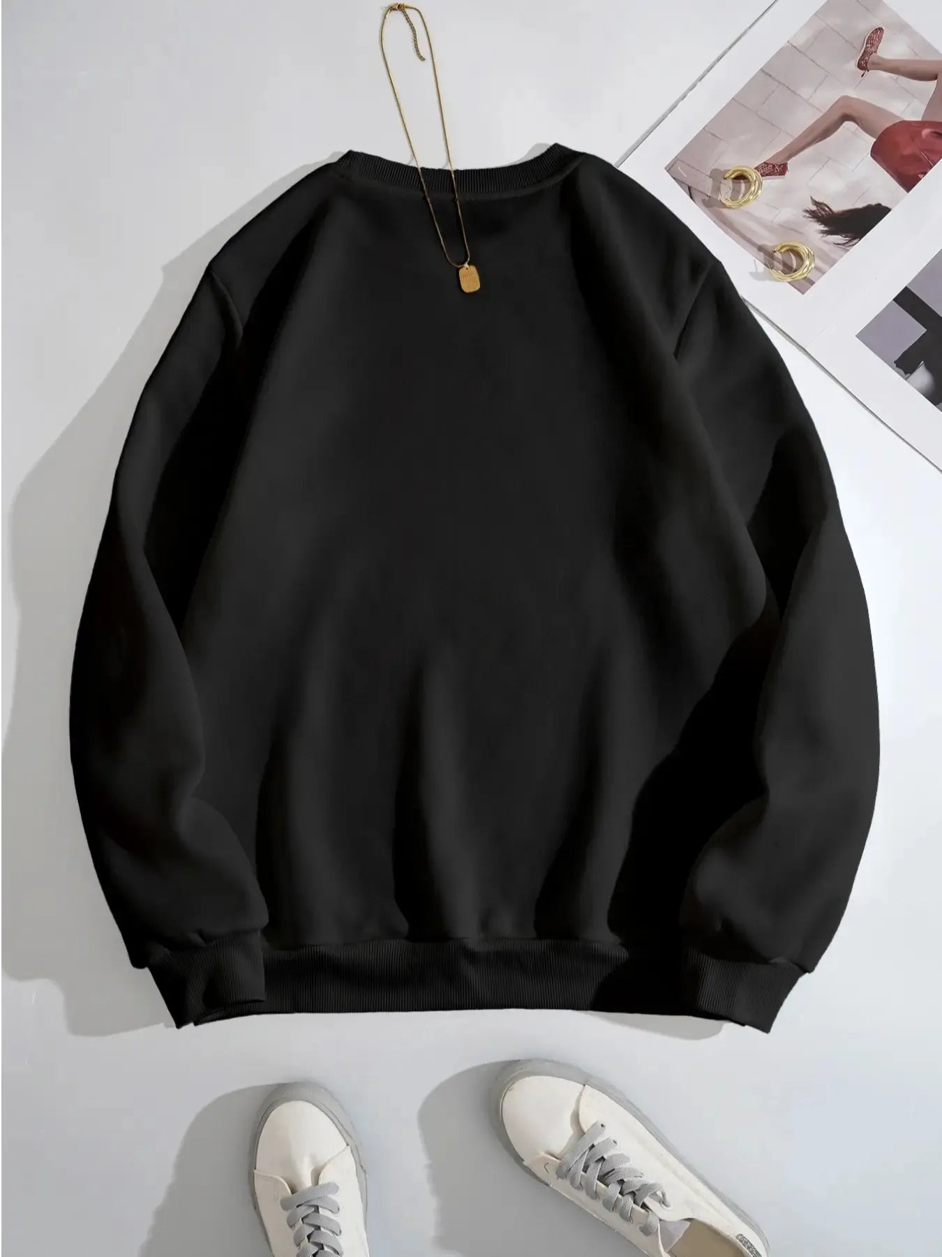 Halloween Heart Pumpkin Round Neck Sweatshirt