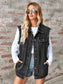 Raw Hem Sleeveless Button Up Denim Jacket nicholesgifts