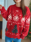 Christmas Element Round Neck Long Sleeve Sweater nicholesgifts