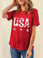 USA Round Neck Short Sleeve T-Shirt nicholesgifts
