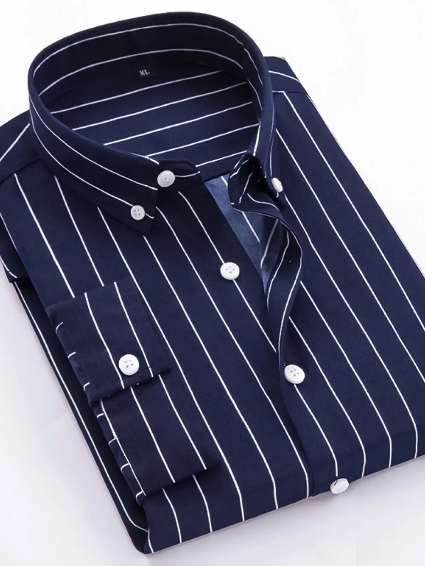 Men's Plus Size Striped Button Up Long Sleeve Shirt NicholesGifts