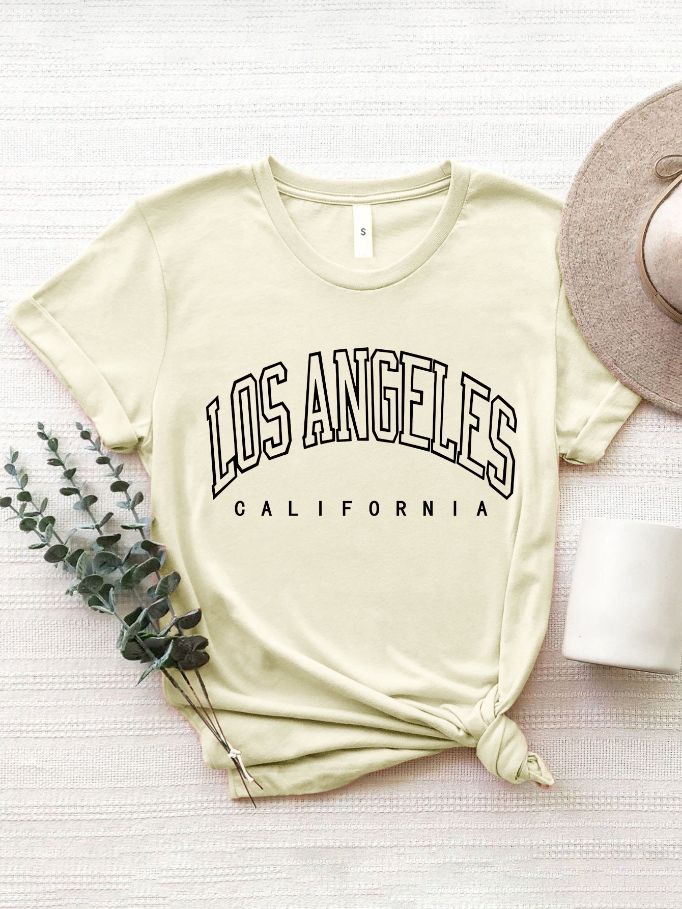 Women Los Angeles California Round Neck Short Sleeve T-Shirt