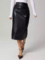 Women Slit Back Leather Skirt nicholesgifts