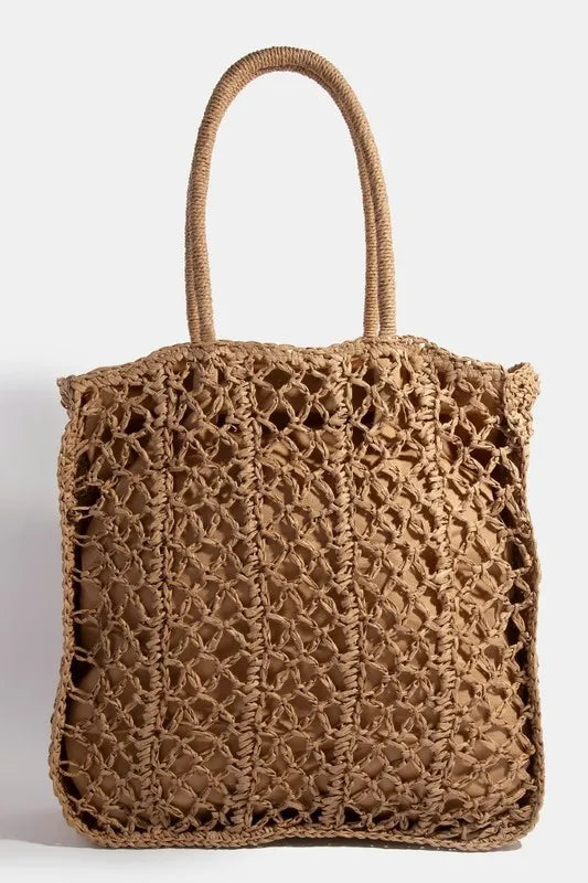 Fame Intricate Braided Tote Bag Trendsi
