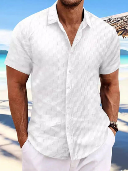 Men's Full Size Button Up Short Sleeve Shirt Plus Size nicholesgifts